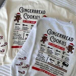 NWT fully embroidered gingerbread cookie sweatshirt